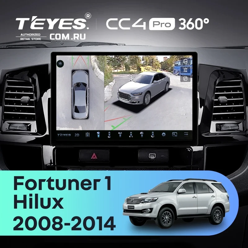 Штатная магнитола Teyes CC4 Pro 360 8/128 Toyota Fortuner (2008-2014) F1 (11")
