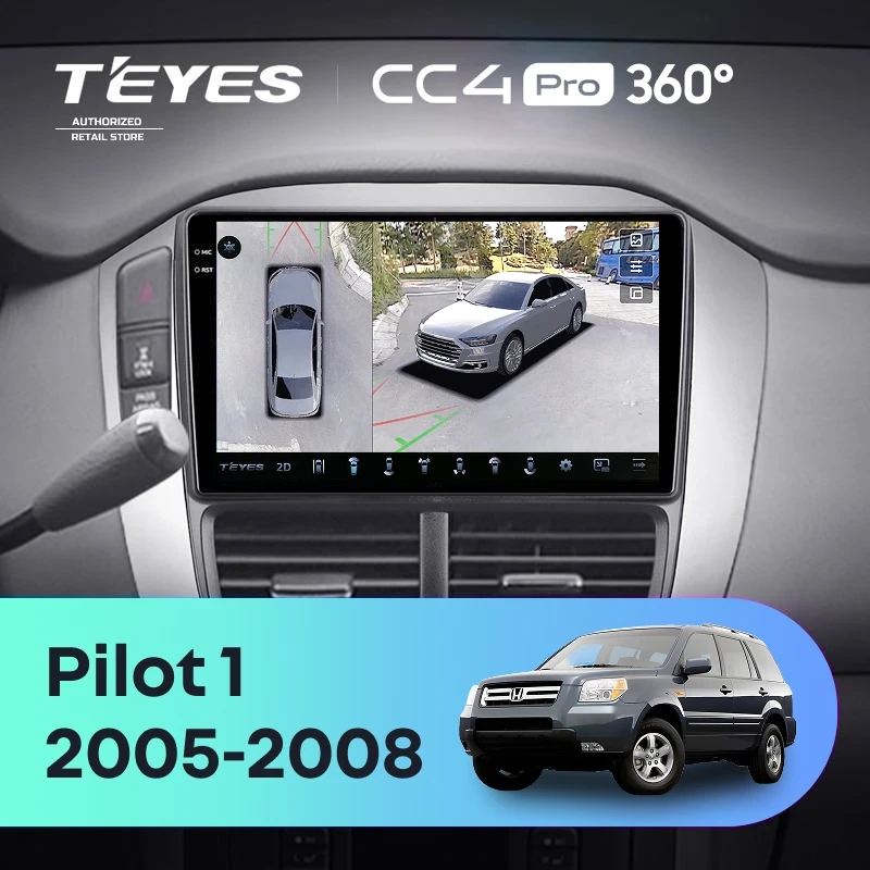 Штатная магнитола Teyes CC4 Pro 360 8/128 Honda Pilot 1 (2005-2008)