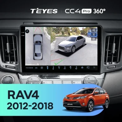 Штатная магнитола Teyes CC4 Pro 360 8/128 Toyota RAV4 4 XA40 5 XA50 (2012-2018) Правый руль