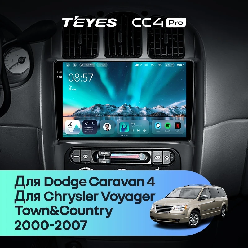 Штатная магнитола Teyes CC4 Pro 12/256 Chrysler Town &amp; Country 4 RS (2000-2007) Тип-A