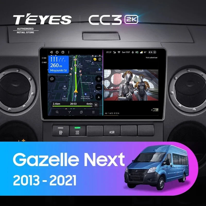 Штатная магнитола Teyes CC3 2K 4/32 для GAZ Gazelle Next (2013-2021) F1