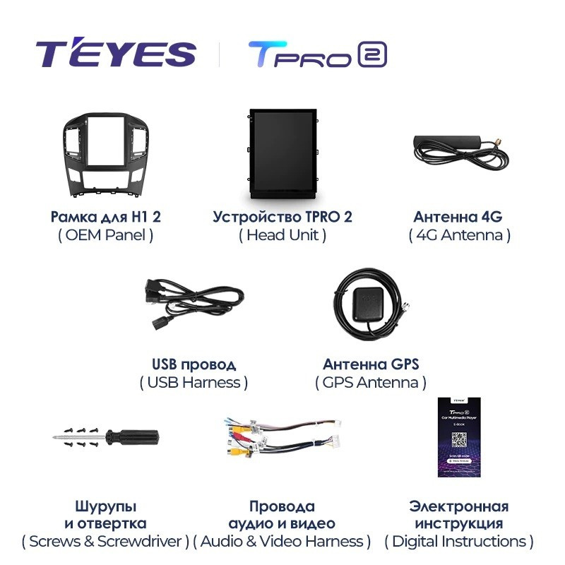 Штатная магнитола Tesla style Teyes TPRO 2 3/32 Hyundai H1 TQ (2015-2021)