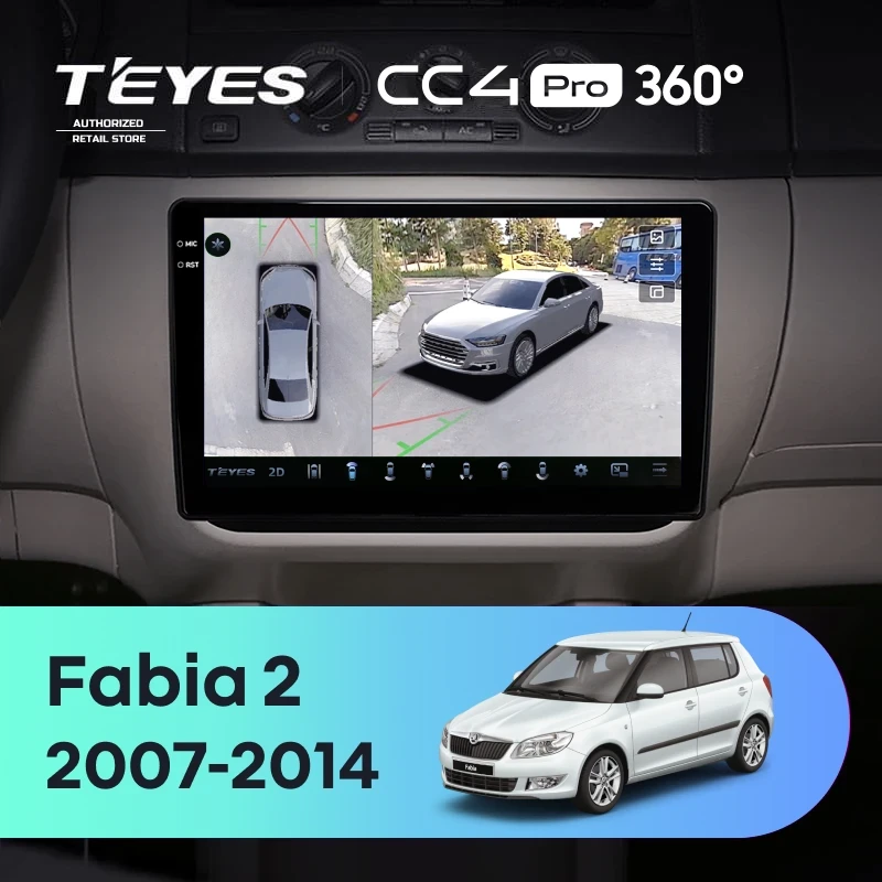 Штатная магнитола Teyes CC4 Pro 360 12/256 Skoda Fabia 2 (2007-2014)