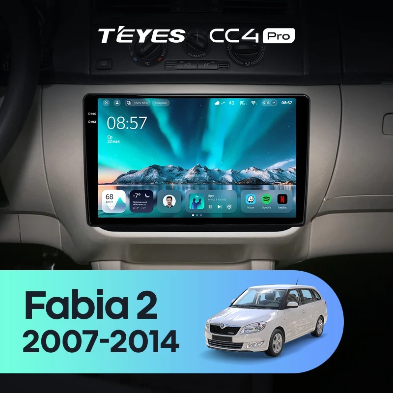 Штатная магнитола Teyes CC4 Pro 12/256 Skoda Fabia 2 (2007-2014)