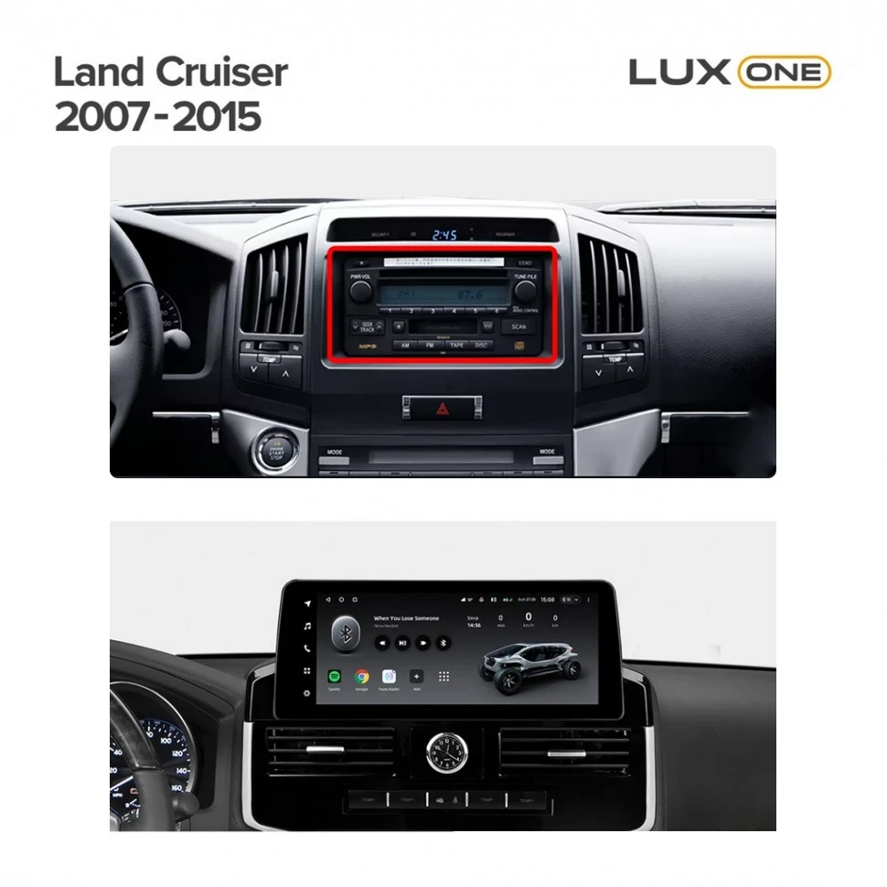 Штатная магнитола Teyes LUX ONE 360 6/128 Toyota Land Cruiser 200 (2007-2015) Тип-D