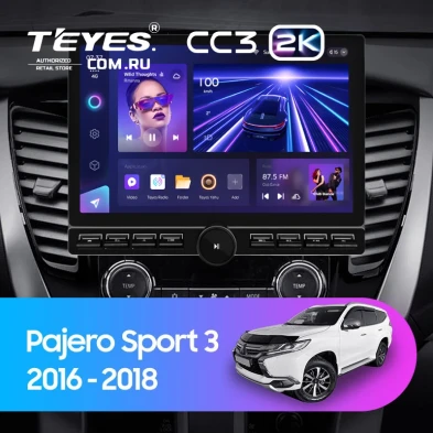 Штатная магнитола Teyes CC3 2K 6/128 Mitsubishi Pajero Sport 3 (2016-2018) (13" с кнопками)