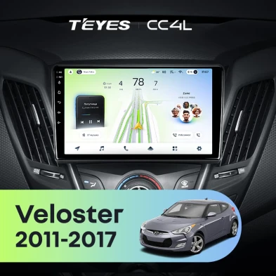 Штатная магнитола Teyes CC4L 6/64 Hyundai Veloster FS (2011-2017) Тип-A