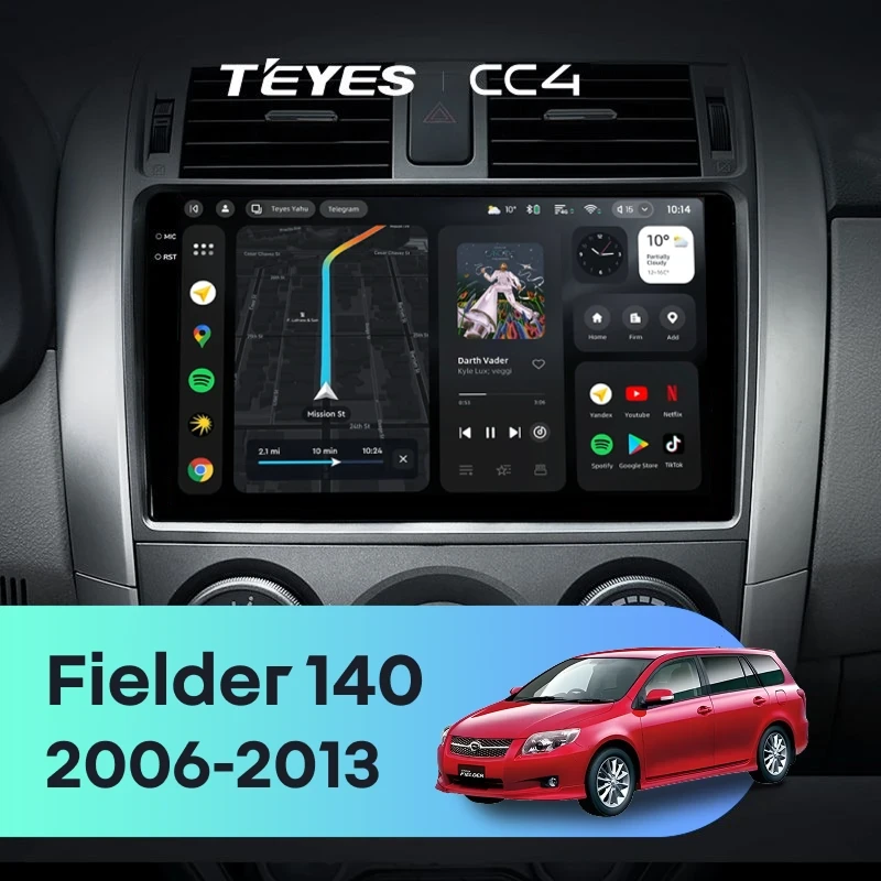 Штатная магнитола Teyes CC4 8/128 Toyota Corolla Fielder 140 (2006-2013) Тип-B