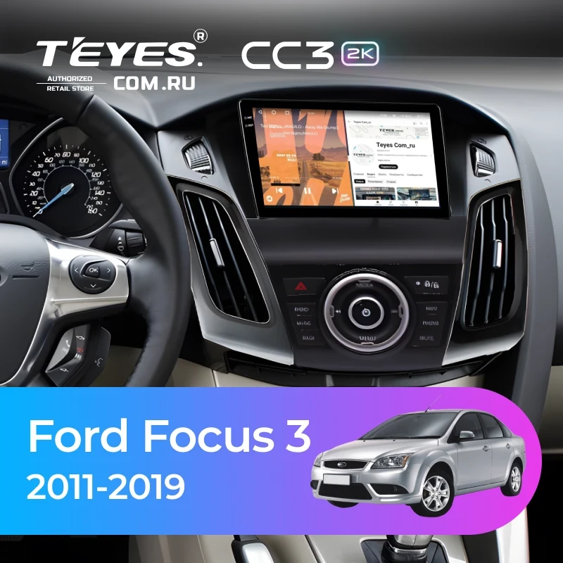 Штатная магнитола Teyes CC3 2K 6/128 Ford Focus 3 (2011-2019) (черная) F3