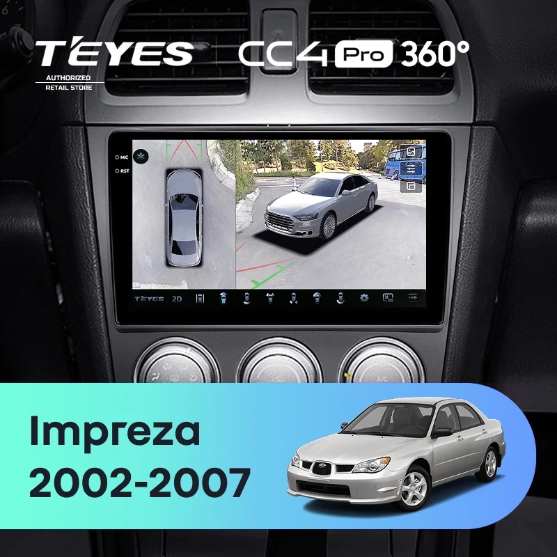 Штатная магнитола Teyes CC4 Pro 360 12/256 Subaru Impreza GD GG (2002-2007)