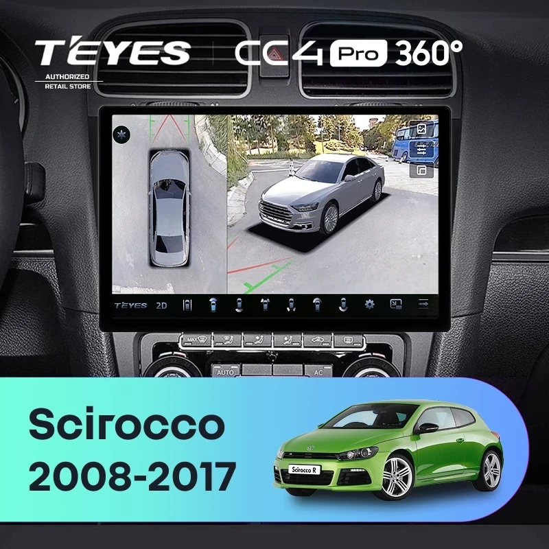 Штатная магнитола Teyes CC4 Pro 360 12/256 Volkswagen Scirocco (2008-2017) (11")
