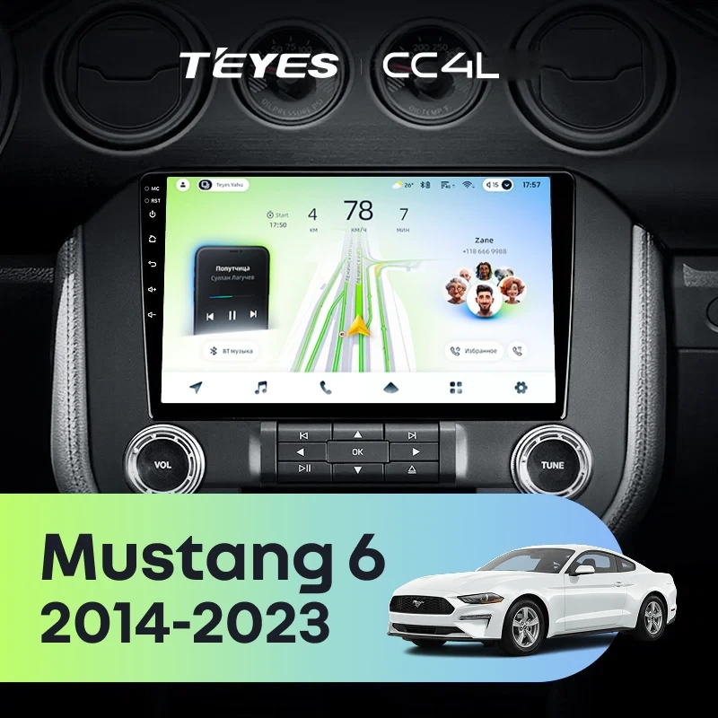 Штатная магнитола Teyes CC4L 4/64 Ford Mustang VI S550 (2014-2023) F1
