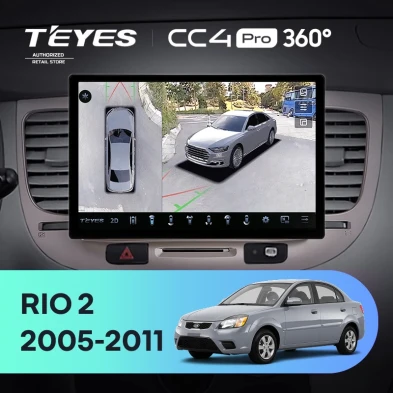 Штатная магнитола Teyes CC4 Pro 360 8/128 Kia Rio 2 (2005-2011) F1 (11")