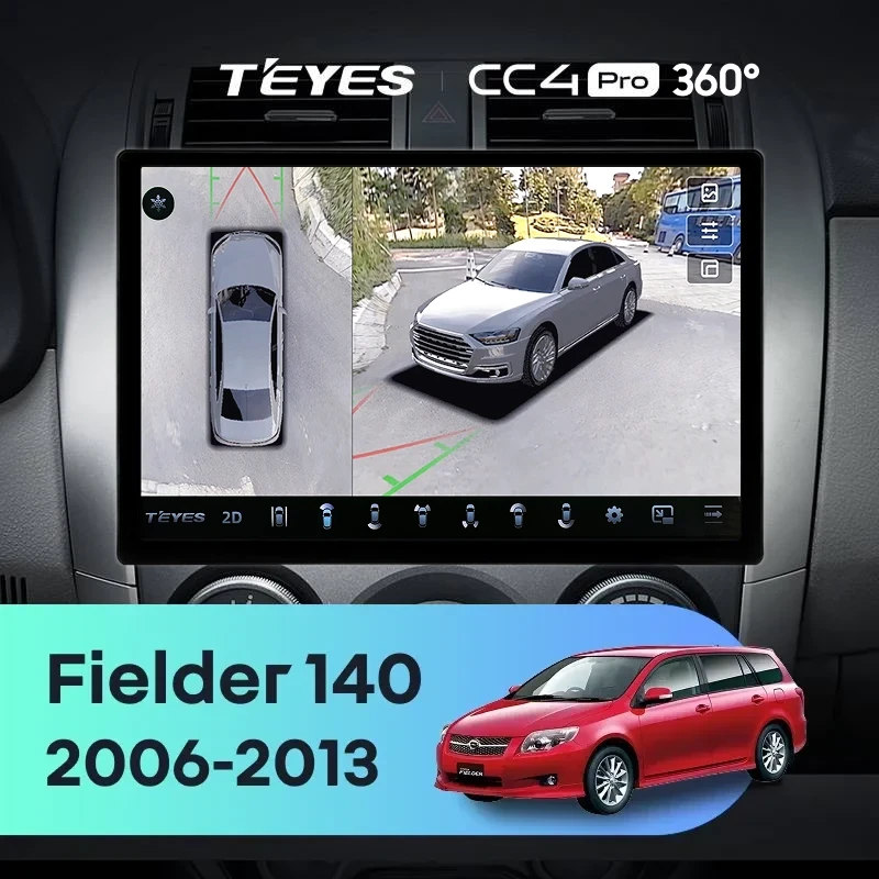 Штатная магнитола Teyes CC4 Pro 360 8/128 Toyota Corolla Fielder 140 (2006-2013) Тип-B (13")