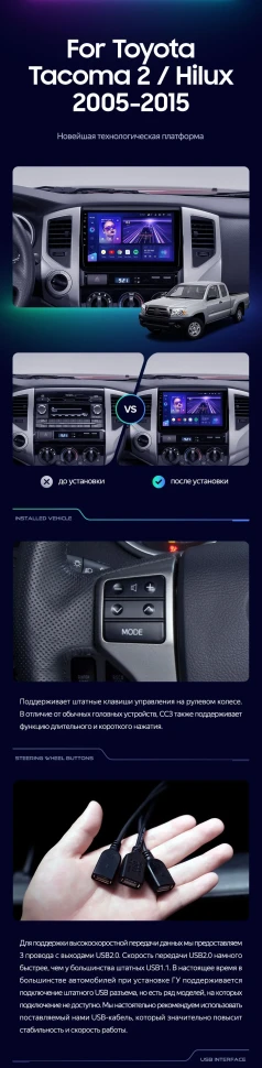 Штатная магнитола Teyes CC3L 4/32 Toyota Tacoma 2 (2005-2015)