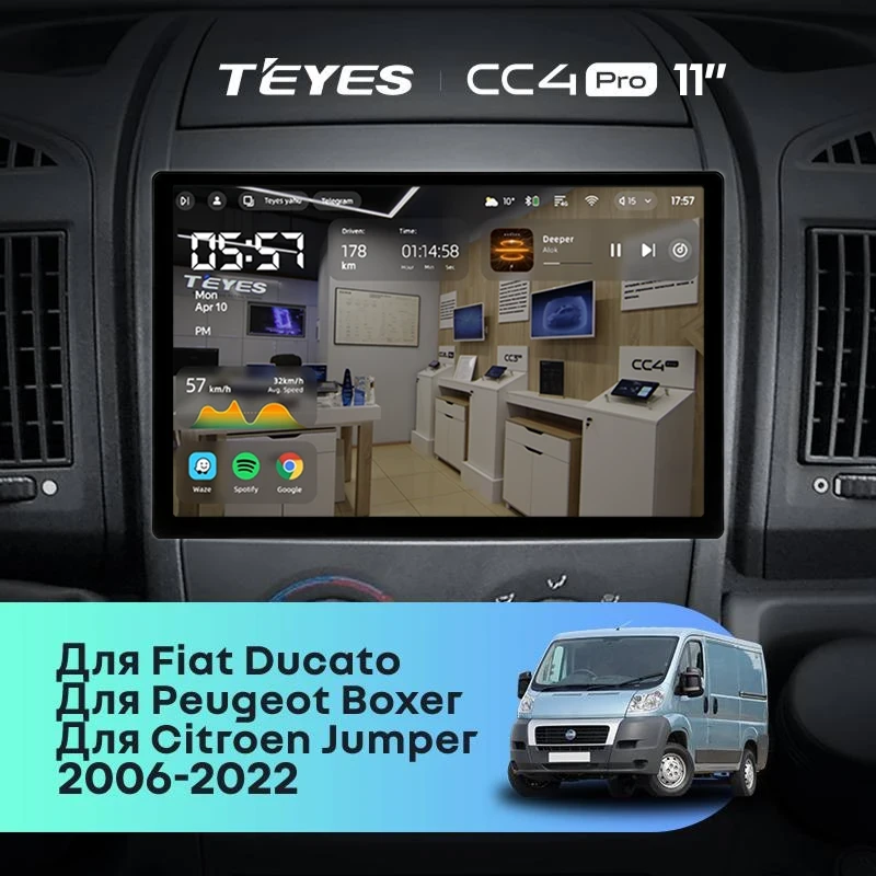 Штатная магнитола Teyes CC4 Pro 8/128 Citroen Jumper 2 (2006-2022) (11")
