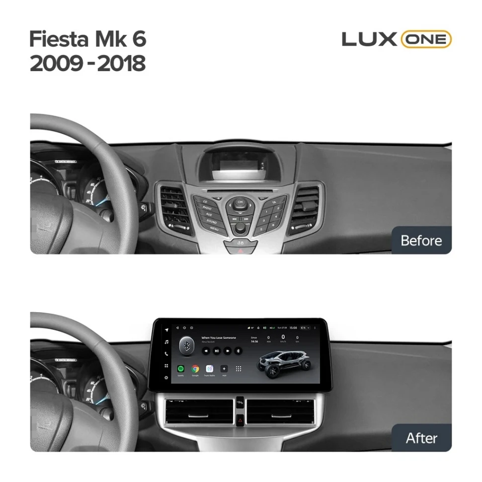 Переходная рамка Ford Fiesta Mk 6 (2009-2012) Тип-A (12,3")