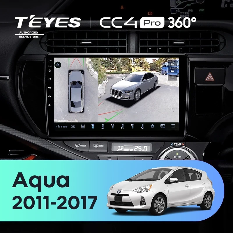 Штатная магнитола Teyes CC4 Pro 360 8/128 Toyota Aqua (2011-2017)