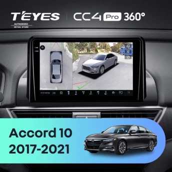 Штатная магнитола Teyes CC4 Pro 360 12/256 Honda Accord 10 CV (2017-2021) Тип-B