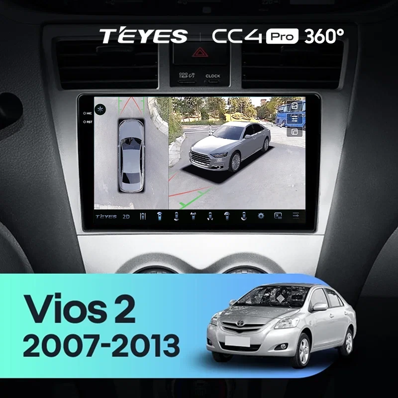 Штатная магнитола Teyes CC4 Pro 360 8/128 Toyota Vios 2 (2007-2013)