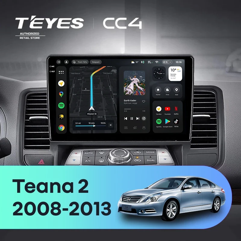 Штатная магнитола Teyes CC4 6/64 Nissan Teana J32 (2008-2013) Тип-B