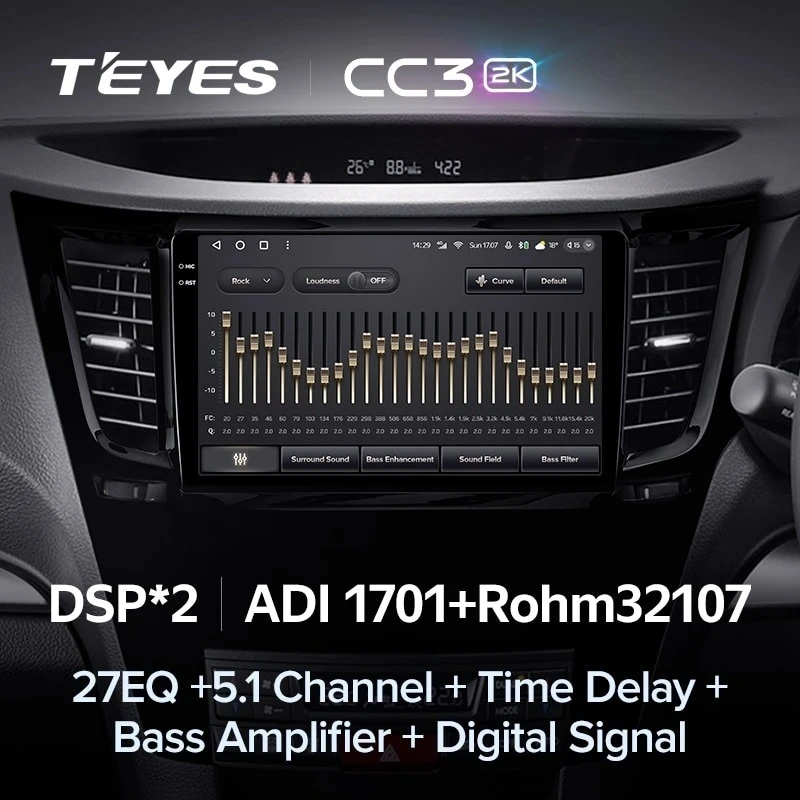 Штатная магнитола Teyes CC3 2K 4/32 Subaru Outback 4 BR (2009-2014) Правый руль