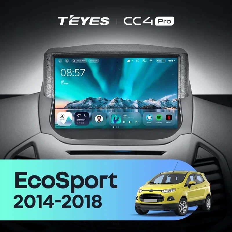 Штатная магнитола Teyes CC4 Pro 8/128 Ford EcoSport (2014-2018) F1