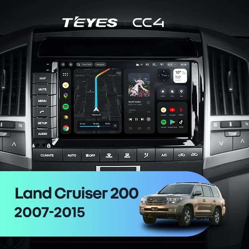 Штатная магнитола Teyes CC4 6/64 Toyota Land Cruiser 11 200 (2007-2015) F2 Тип-B