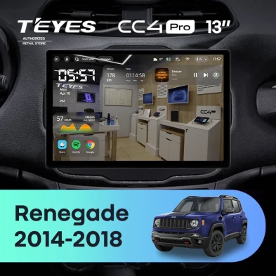 Штатная магнитола Teyes CC4 Pro 12/256 Jeep Renegade (2014-2018) (13")