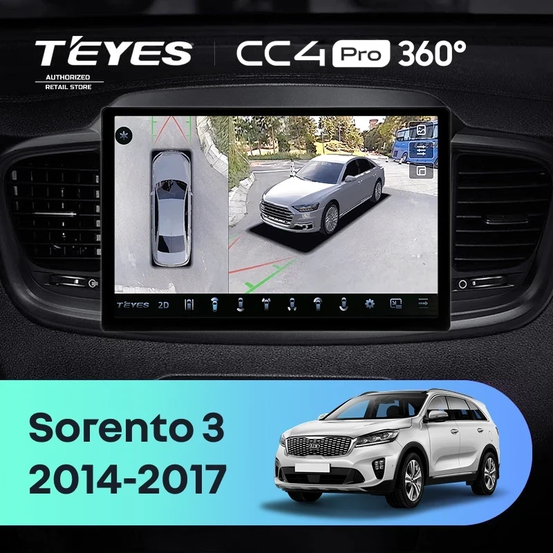 Штатная магнитола Teyes CC4 Pro 360 8/128 Kia Sorento 3 Prime (2014-2017) Тип-B (11")