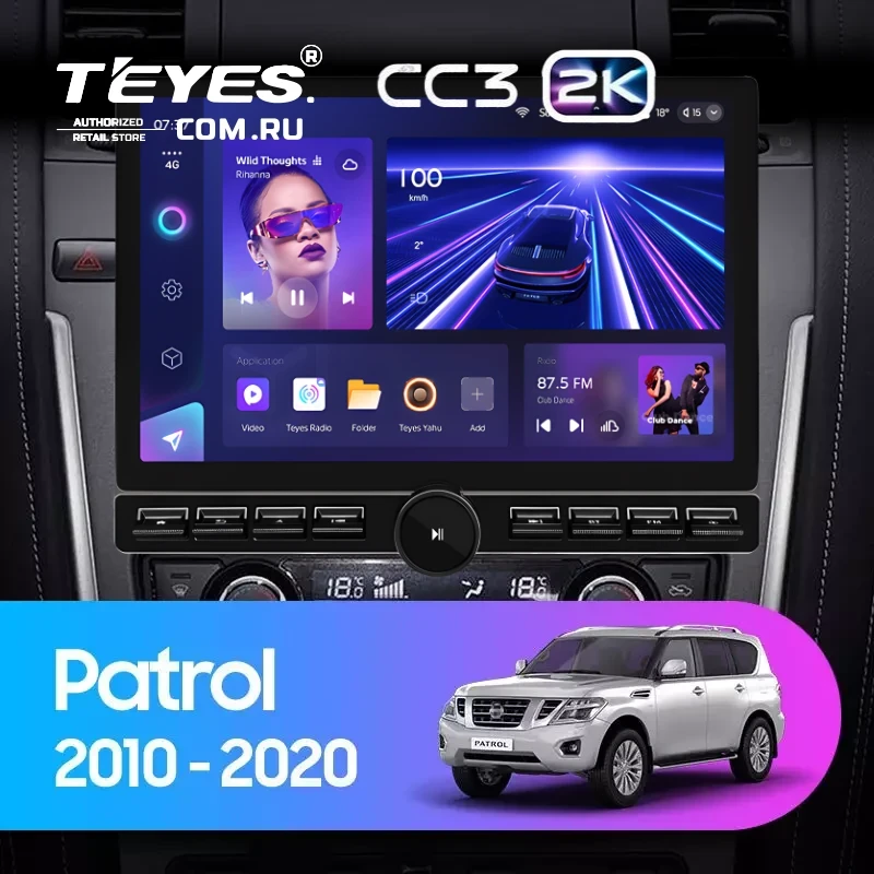 Штатная магнитола Teyes CC3 2K 6/128 Nissan Patrol Y62 (2010-2020) F2 (13" с кнопками)