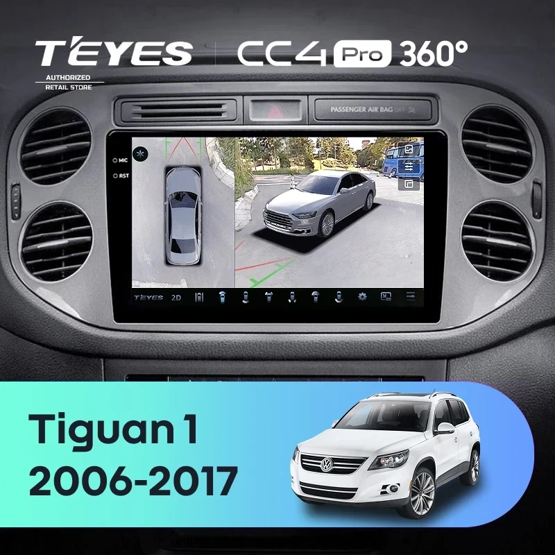 Штатная магнитола Teyes CC4 Pro 360 8/128 Volkswagen Tiguan 1 NF (2006-2017) F1
