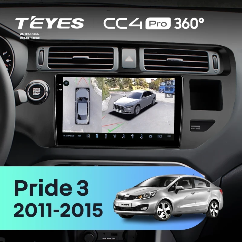 Штатная магнитола Teyes CC4 Pro 360 12/256 Kia Pride 3 (2011-2015)