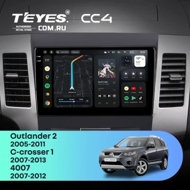 Штатная магнитола Teyes CC4 8/128 Peugeot 4007 (2007-2012) Декор Тип-A