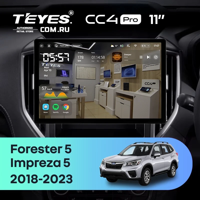 Штатная магнитола Teyes CC4 Pro 12/256 Subaru Forester 5 (2018-2023) (11")