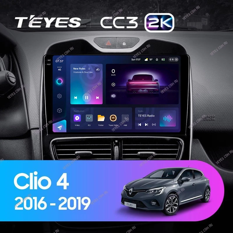 Штатная магнитола Teyes CC3 2K 4/32 Renault Clio 4 BH98 KH98 (2016-2019)