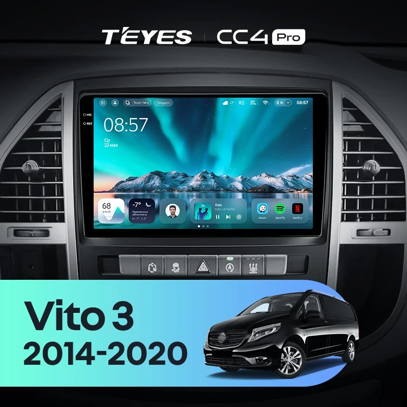 Штатная магнитола Teyes CC4 Pro 12/256 Mercedes-Benz Vito 3 W447 (2014-2020)