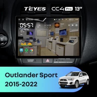 Штатная магнитола Teyes CC4 Pro 8/128 Mitsubishi Outlander Sport (2015-2026) Тип-A (13")