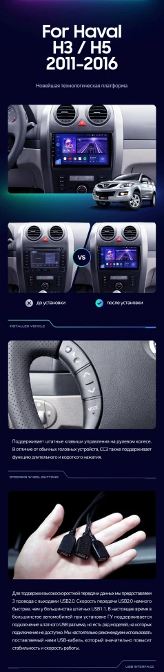 Штатная магнитола Teyes CC3L 4/32 Great Wall Hover H3 H5 (2011-2016)