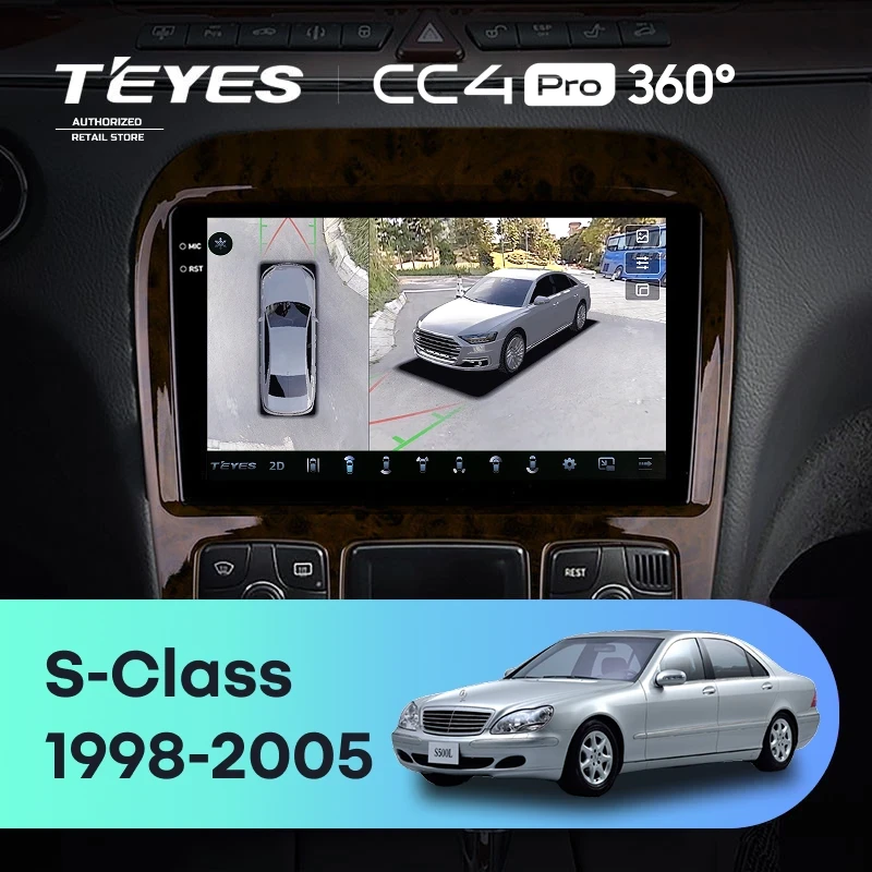 Штатная магнитола Teyes CC4 Pro 360 12/256 Mercedes-Benz S-Class W220 VV220 (1998-2005)