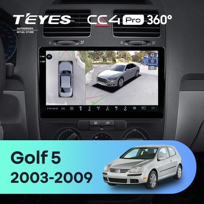Штатная магнитола Teyes CC4 Pro 360 8/128 Volkswagen Golf 5 (2003-2009) F2
