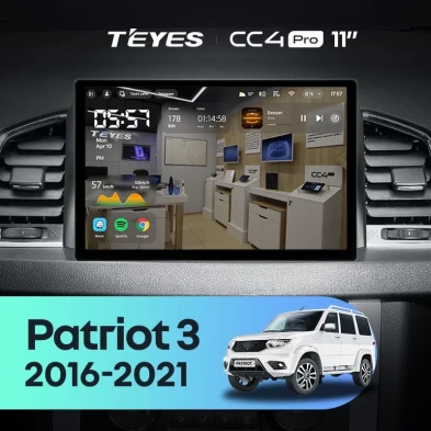 Штатная магнитола Teyes CC4 Pro 12/256 UAZ Patriot 3 (2016-2021) F1 (11")