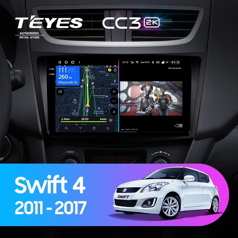 Штатная магнитола Teyes CC3 2K 360 6/128 Suzuki Swift 4 (2011-2017)