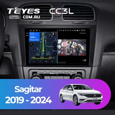 Штатная магнитола Teyes CC3L 4/64 Volkswagen Sagitar (2019-2024)