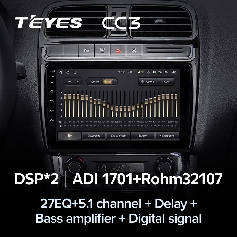 Штатная магнитола Teyes CC3 4/64 Volkswagen Polo 5 (2008-2020) F1