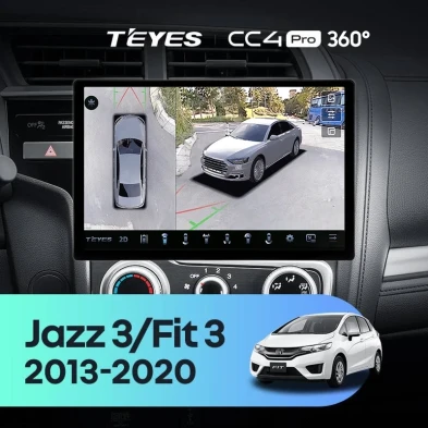 Штатная магнитола Teyes CC4 Pro 360 12/256 Honda Fit 3 GP GK (2013-2020) Тип-A (13")