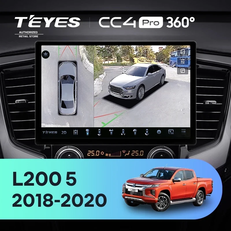 Штатная магнитола Teyes CC4 Pro 360 8/128 Mitsubishi L200 5 (2018-2020) F2 (13")