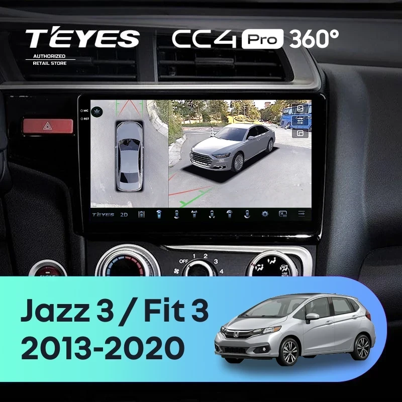 Штатная магнитола Teyes CC4 Pro 360 8/128 Honda Jazz 3 (2013-2020) Тип-A