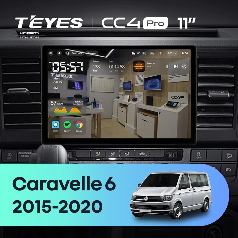 Штатная магнитола Teyes CC4 Pro 12/256 Volkswagen Caravelle T6 (2015-2020) (11")